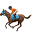 horse racing: medium skin tone