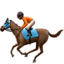 horse racing: medium-dark skin tone