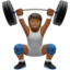 person lifting weights: medium-dark skin tone