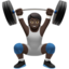 person lifting weights: dark skin tone