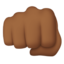 oncoming fist: medium-dark skin tone