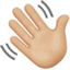 waving hand: medium-light skin tone