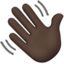 waving hand: dark skin tone