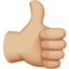 thumbs up: medium-light skin tone