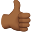 thumbs up: medium-dark skin tone