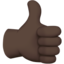 thumbs up: dark skin tone