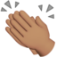 clapping hands: medium skin tone