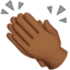 clapping hands: medium-dark skin tone