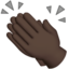 clapping hands: dark skin tone