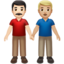 men holding hands: light skin tone, medium-light skin tone