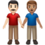 men holding hands: light skin tone, medium skin tone