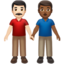 men holding hands: light skin tone, medium-dark skin tone