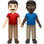 men holding hands: light skin tone, dark skin tone