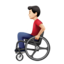 man in manual wheelchair: light skin tone