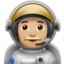 man astronaut: medium-light skin tone