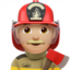 man firefighter: medium-light skin tone