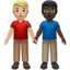 men holding hands: medium-light skin tone, dark skin tone