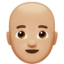 man: medium-light skin tone, bald