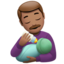 man feeding baby: medium skin tone