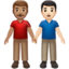 men holding hands: medium skin tone, light skin tone