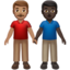 men holding hands: medium skin tone, dark skin tone