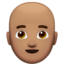 man: medium skin tone, bald