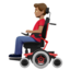 man in motorized wheelchair: medium skin tone