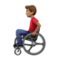 man in manual wheelchair: medium skin tone