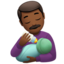 man feeding baby: medium-dark skin tone