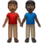 men holding hands: medium-dark skin tone, dark skin tone