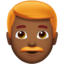 man: medium-dark skin tone, red hair