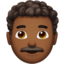 man: medium-dark skin tone, curly hair