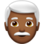 man: medium-dark skin tone, white hair