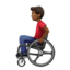 man in manual wheelchair: medium-dark skin tone