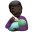 man feeding baby: dark skin tone