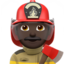 man firefighter: dark skin tone