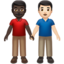 men holding hands: dark skin tone, light skin tone