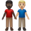 men holding hands: dark skin tone, medium-light skin tone