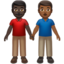 men holding hands: dark skin tone, medium-dark skin tone