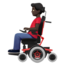 man in motorized wheelchair: dark skin tone