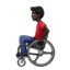 man in manual wheelchair: dark skin tone