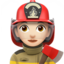 woman firefighter: light skin tone