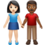 woman and man holding hands: light skin tone, medium-dark skin tone