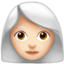 woman: light skin tone, white hair