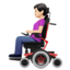 woman in motorized wheelchair: light skin tone