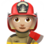 woman firefighter: medium-light skin tone