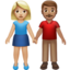 woman and man holding hands: medium-light skin tone, medium skin tone