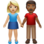 woman and man holding hands: medium-light skin tone, medium-dark skin tone