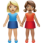 women holding hands: medium-light skin tone, medium skin tone