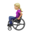 woman in manual wheelchair: medium-light skin tone